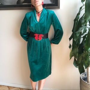 SOLD EUC Vintage Velvet Midi Dress
